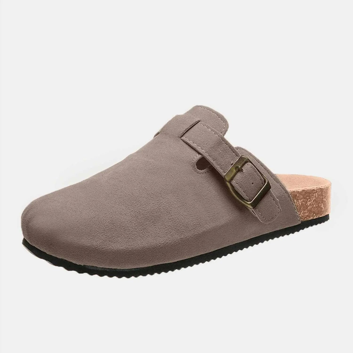 Chic suede closed-toe buckle sandals - Love Salve